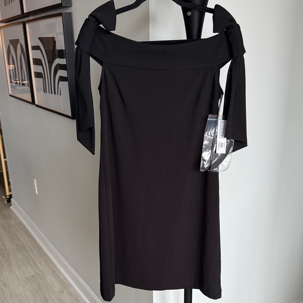 Donna Morgan Elegant Black Off-Shoulder Dress